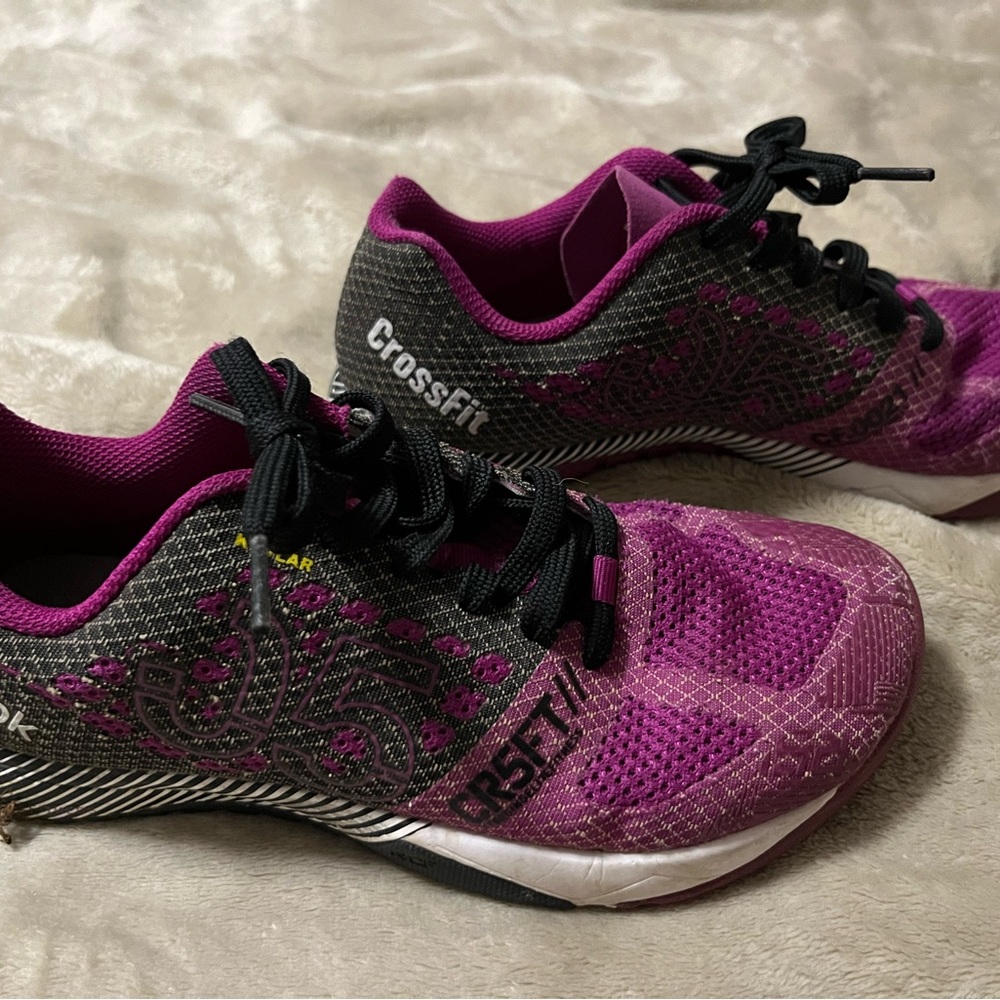 Reebok CrossFit Workout shoes, purple & gray. Size 5, but fit like size 6.